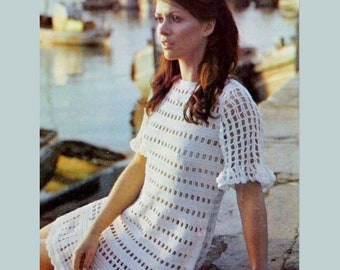 Crochet dress pattern , crochet tunic pattern, easy dress crochet, women dress crochet pattern