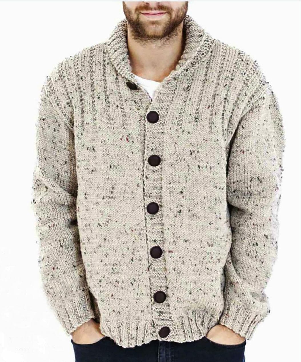 Herren Kaschmir Cardigan 100% Rein - V-Ausschnitt Strickjacke Für Winter & Herbst
