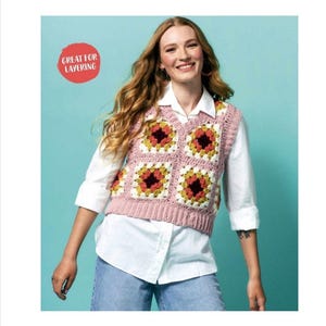 Granny Square Vest Crochet Pattern, Summer Waistcoat (PDF Pattern)