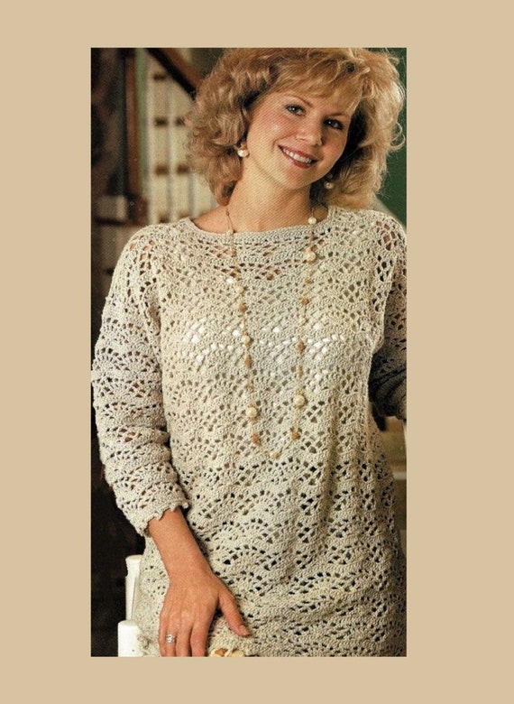 Patron de crochet para sueter Sueter de encaje Patrones de crochet sueter de mujer sueter de verano patron de crochet para mujer pdf Etsy Espana