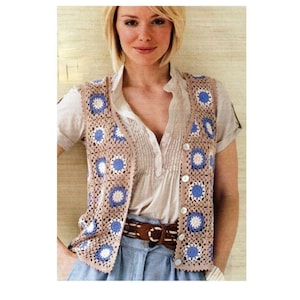 Vest granny squares crochet pattern, waistcoat crochet pattern pdf