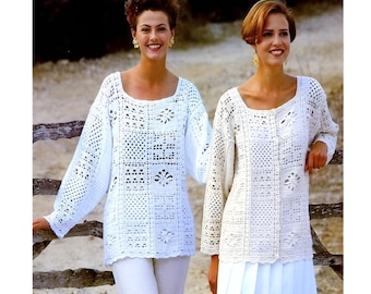 Häkelanleitung Cardigan: Frauen-Pullover PDF (Digital Download)