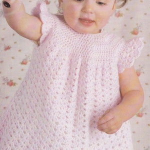 Baby crochet dress vintage crochet pattern pretty baby dress pdf INSTANT download 
