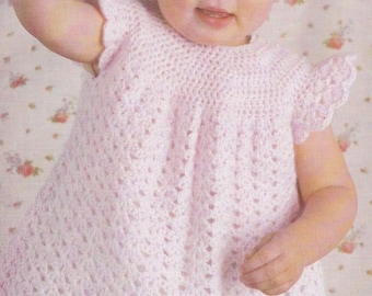 Baby crochet dress vintage crochet pattern pretty baby dress pdf INSTANT download 