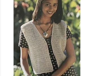 Mesh vest patroon pdf, vest mesh dames dames, zomervest pdf eenvoudig patroon direct downloaden