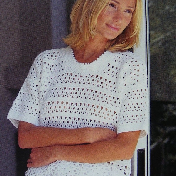 Womens Sweater Crochet Pattern PDF Ladies Short and Long Sleeved Jumper, Digital Download