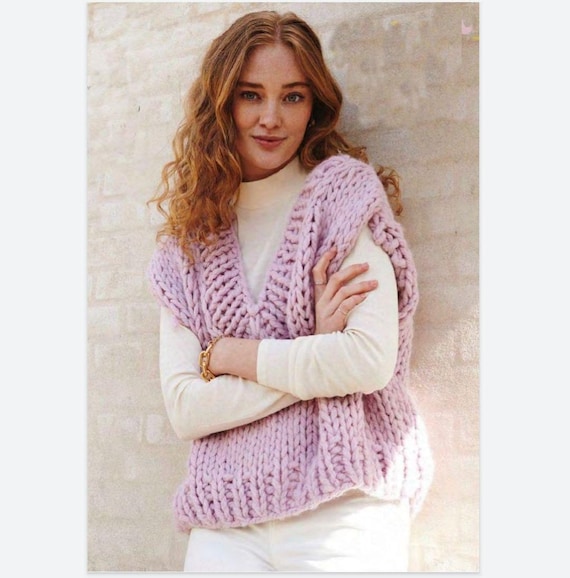 Waistcoat Vest Knitting Pattern Chunky Crochet Vest Pattern