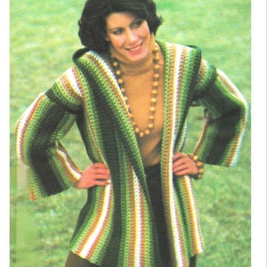 Patron de cardigan au crochet pdf - Patron vintage facile de pull pour femme (téléchargement PDF)