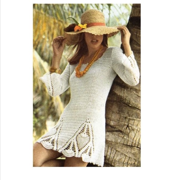 Crochet dress pattern , Crochet tunic, crochet pattern sweater tunic, crochet trousers pdf