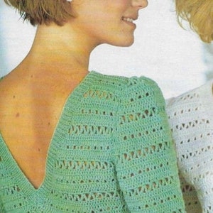 Crochet sweaters v-neck, women sweater, summer sweater crochet pattern PDF image 3