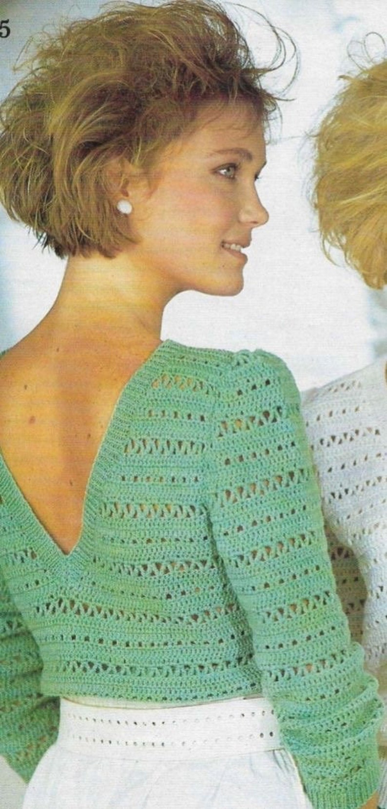 Crochet sweaters v-neck, women sweater, summer sweater crochet pattern PDF image 3