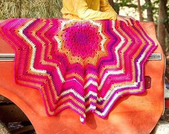 Blanket star crochet pattern, baby blanket star, baby crochet pattern pdf