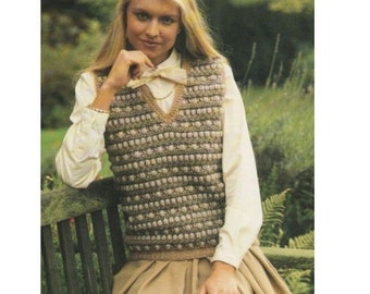 Crochet vest pattern, waistcoat crochet pattern, women ladies crochet pattern