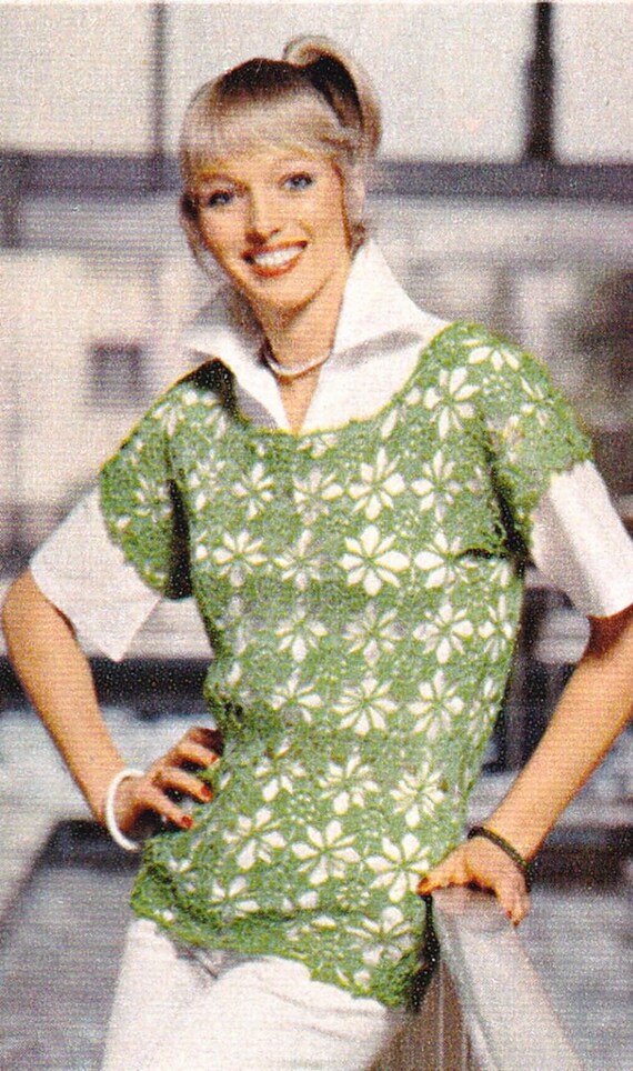 Crochet Pattern Top , Tunic Crochet Summer Top, Vintage
