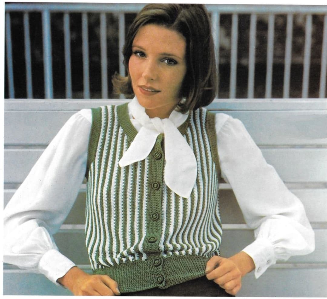 Vest Crochet Pattern Women Vest Crochet Easy Waistcoat Crochet Pdf Etsy