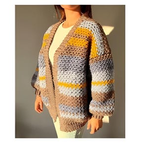 Strickjacke häkeln, einfacher Cardigan, grobstrick Cardigan, häkeln oversized Cardigan, Häkelanleitung