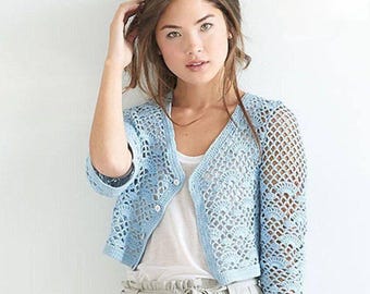 Crochet Lace Cardigan Pattern: Shell Stitch Summer Jacket (PDF)