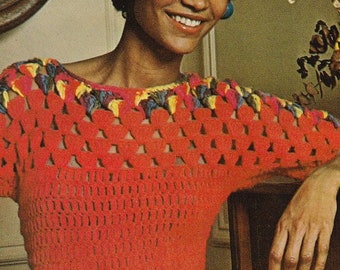 Crochet  pattern Sweater - Pattern Crochet summer sweater - Summer  top crochet PDF Pattern