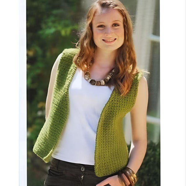 Crochet Vest Pattern: Women's Waistcoat (PDF Pattern) instant download