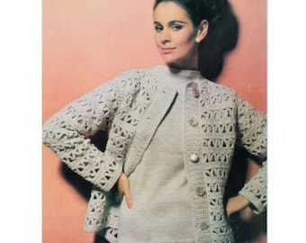 Crochet Cardigan Pattern: Vintage Style Sweater (PDF Pattern)