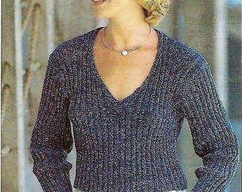 Cropped Sweater Knitting Pattern: Women's Jumper (PDF Download)