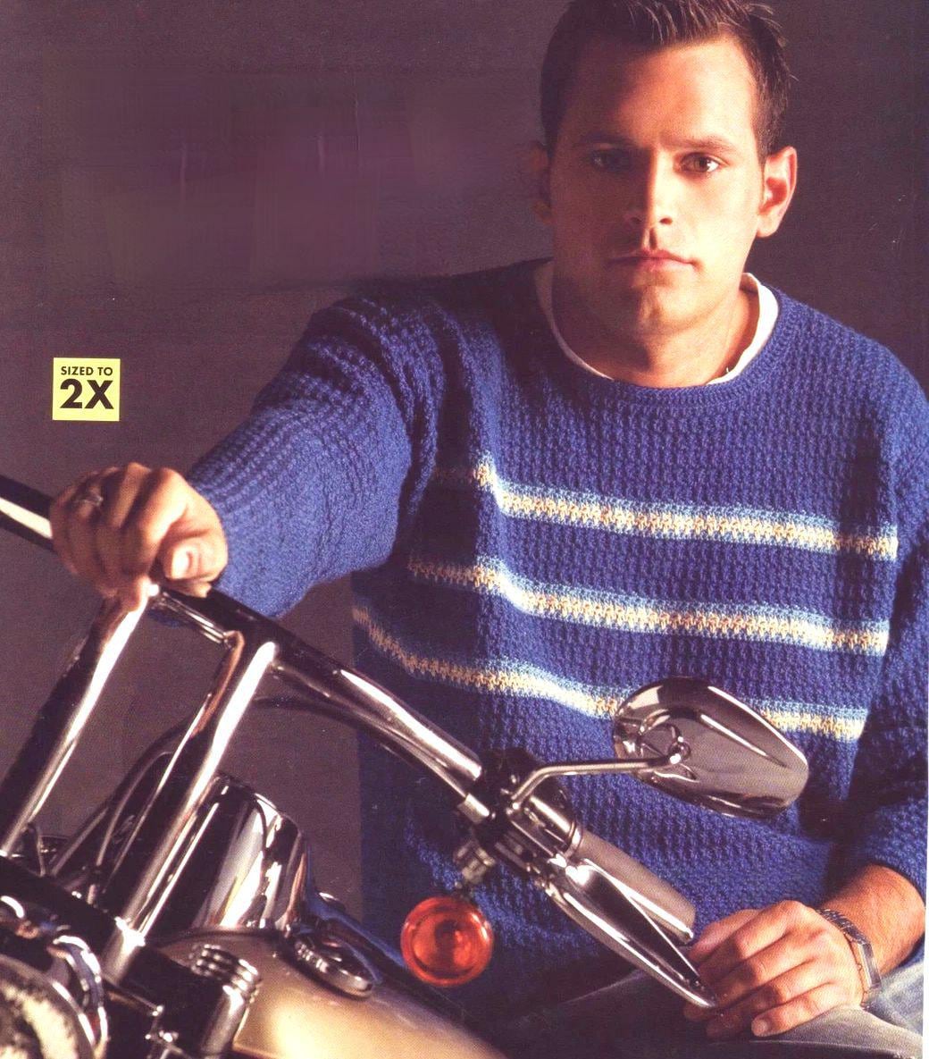 Men's Crochet Cardigan Sweater Pattern: Easy Textured Design (PDF)