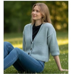 Cropped Cardigan Strickanleitung: Kurzarm-Jacke für Damen (PDF-Muster)