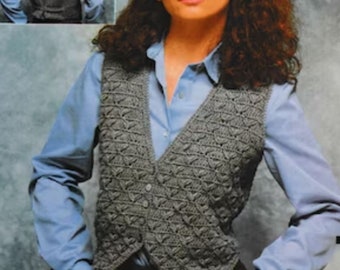Crochet Waistcoat Pattern: Women&#39;s Vest PDF (Digital Download)