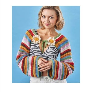 Easy Crochet Shrug Pattern: Ladies Colored Bolero (PDF)