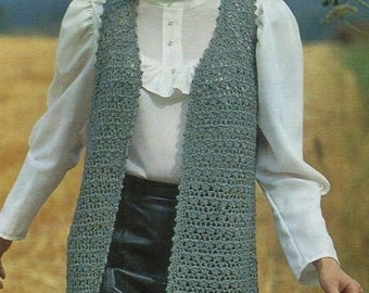 Crochet Waistcoat Pattern: Women&#39;s Vest PDF (Digital Download)