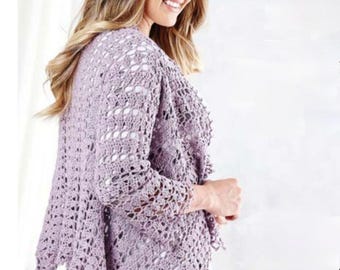 Crochet pattern lace Cardigan bolero jacket, sweater Jacket Waistcoat pdf instant download