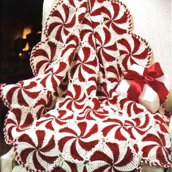 Christmas Afghan blanket,  blanket crochet pattern Candy motif Christmas blanket crochet