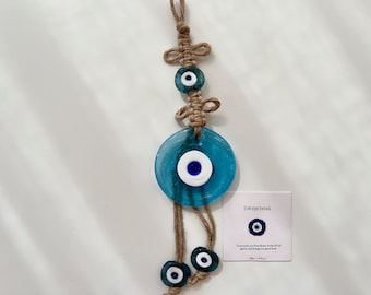 Evil Eye Wall Hanging, Glass Evil Eye Home Decor, House Protection, Protection Charm, Home Gift Idea, Evil Eye Home Decoration, Good Luck