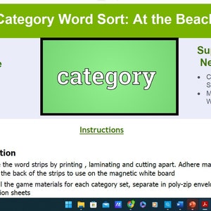 Word Sorting  Set 5