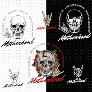 Motherhood PNG, Rock N Roll Skeleton PNG