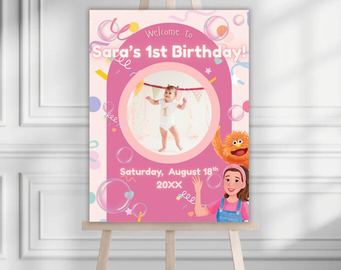 Ms Rachel Birthday Sign | Editable Canva Template | Miss Rachel Birthday Welcome Sign ...