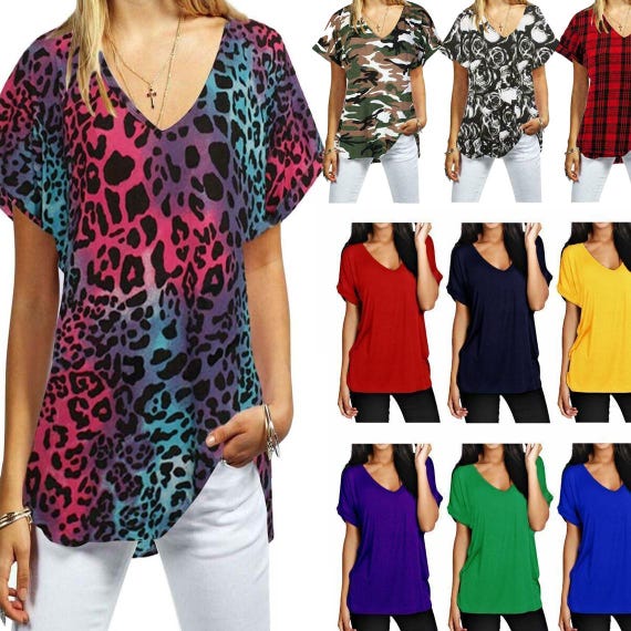 Women's Plus Size Summer Tops - Oversized Half Sleeve Crewneck Tee, Loose Fit Flowy Blouse (XL-5XL)