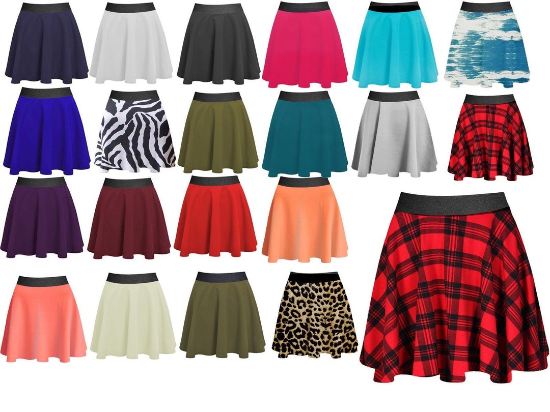 Flared Skirt Red Skater Skirt Xxl Skater Skirt Short Flowy Skirts