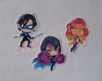 Titans Teen chibi Vinyl Stickers