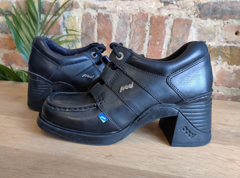 Original 1990s 2000s Y2K Black Leather POD Platform School Etsy UK