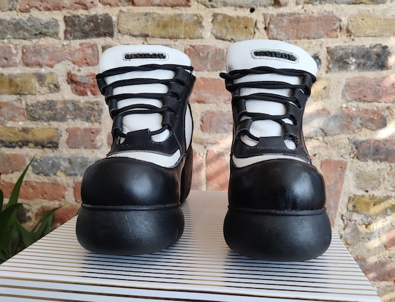90s 00s Y2K Black and White Destroy Dangelis Chunky Platform 90s 00s Y2K Black and White Destroy Dangelis Chunky Platform
