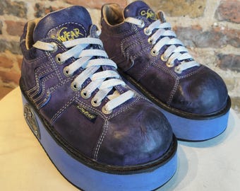 Vintage 90s Swear Truck Platform Purple Blue Alternative Cyber