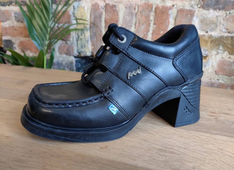 Original 1990s 2000s Y2K Black Leather POD Platform School Etsy UK