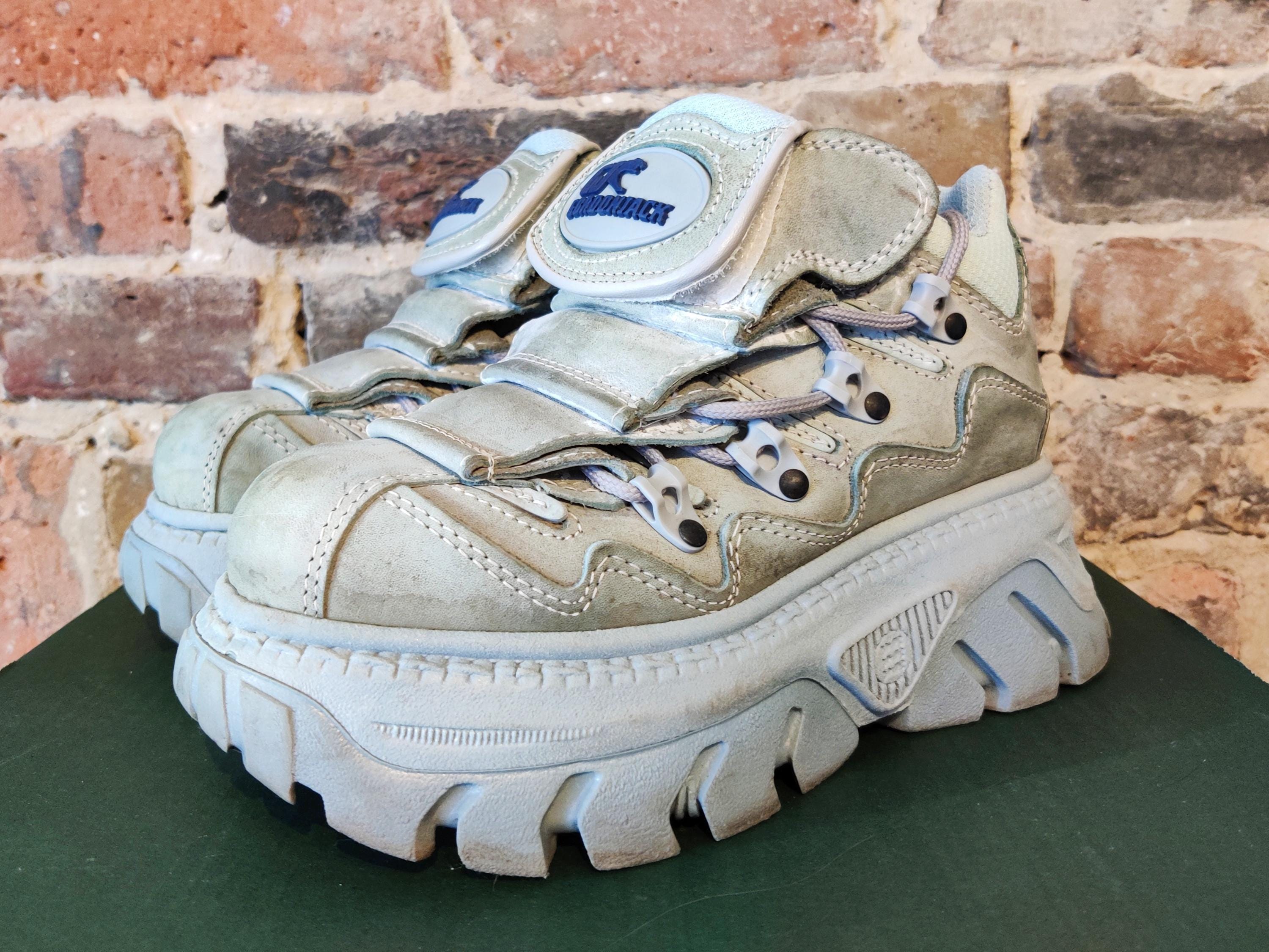 Vintage Y2K Gordon Jack Atom Grey Chunky Platform Trainers Cyber 