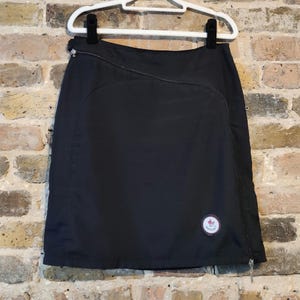 Y2K early 2000s Punkyfish black asymmetric zip zipper cyber goth mini skirt size L