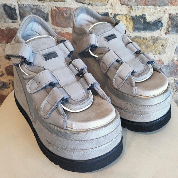 Vintage Y2K PU Shock Vanguard Mega Chunky Wedge Platform