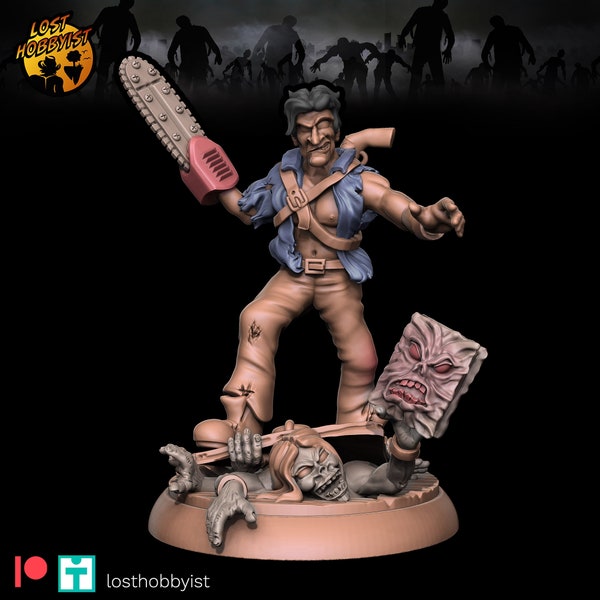 Held mit Kettensäge für eine Hand (Ash from Evil Dead) Miniatur - Lost Hobbyist Miniatures - BOOMSTICK!