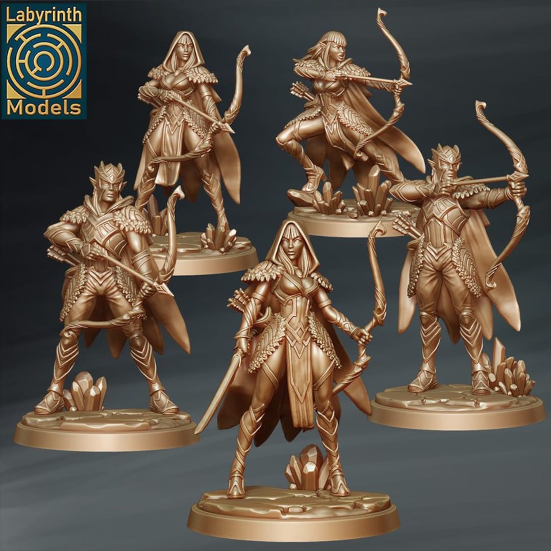 Ice Elf Archers Individual/set of 5 Miniatures D&D Fantasy RPG ...