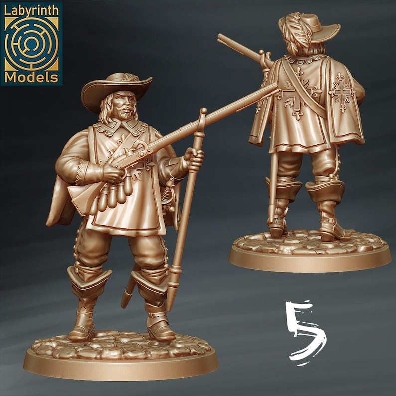 Musketeer Unit - Individual/set of 6 Miniatures - D&D Fantasy RPG ...