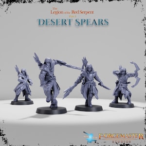 Desert Spears Tribe Champions – Legion of the Red Serpent (4 Variations) D&D Fantasy RPG - Labyrinth Models - Persian